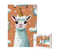 Puzzle mignon imprimé lama avec boîte de rangement, puzzle en bois pour adultes et enfants, jeu décoratif amusant en famille, 300 pièces