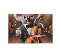 Puzzle mignon Koala violoncelle Serenade Puzzle DIY Cadeau Puzzle avec sac de rangement en maille Puzzles amusants pour adultes 500 pièces