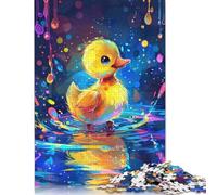 Puzzle Mignon Petit Canard Jaune, Casse-tête en Carton 100% recyclé pour Enfants et Adultes à partir de 12 Ans, Cadeaux d'halloween, 1000 pièces (75 x 50 cm)