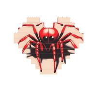 Puzzle mignon petite araignée rouge en forme de cœur, puzzle photo personnalisé pour adultes micro blocs de construction 3D pour décoration d'intérieur