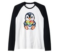 Puzzle Mignon Pingouin en Forme de cœur pour Sensibilisation à l'Autisme Manche Raglan