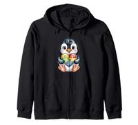 Puzzle Mignon Pingouin en Forme de cœur pour Sensibilisation à l'Autisme Sweat à Capuche