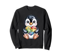 Puzzle Mignon Pingouin en Forme de cœur pour Sensibilisation à l'Autisme Sweatshirt
