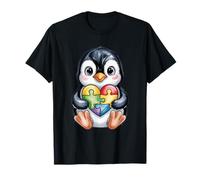 Puzzle Mignon Pingouin en Forme de cœur pour Sensibilisation à l'Autisme T-Shirt