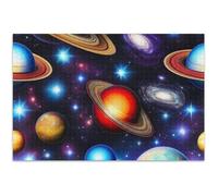 Puzzle mignon planètes de l'espace extra-atmosphérique de 500 pièces pour adultes, éléphants blancs, cadeaux de la nature, tête de fleur, imprimé animal, 52,8 x 37,9 cm