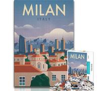 Puzzle Milan 1000 pièces pour Adultes et Adolescents, Chaque pièce est Unique - Jeu Familial Stimulant et Amusant 75x50cm