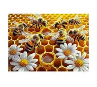 Puzzle Mini 1000 Pièces Abeilles Rayons Fleurs pour Adultes | 38x26cm Carton Décor de Bureau Découpe Précise Détente Anniversaire