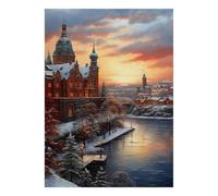 Puzzle Mini 1000 Pièces Architecture Hivernale pour Adultes | 70x50cm Papier, Décor de chambre, Coupe précise, Cadeau de rassemblement, Formation de concentration