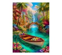 Puzzle Mini 1000 Pièces Bateau Pont Cascade pour Adultes | 38x26cm Carton, Décoration de la Maison, Découpe Précise, Cadeau Anniversaire, Détente