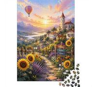 Puzzle Mini 1000 Pièces Campagne Lever de Soleil pour Adultes | 38x26cm Carton Décor Maison Coupe Précise Cadeau Anniversaire Détente