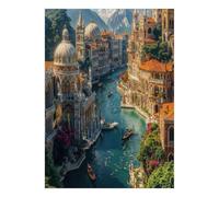 Puzzle Mini 1000 Pièces Canal Architecture pour Adultes | 52x38cm Papier, Décor de chambre, Coupe précise, Cadeau d'anniversaire, Détente mentale