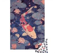 Puzzle Mini 1000 Pièces Carpe Lotus pour Adultes | 38x26cm Papier, Décoration de la maison, Coupe précise, Cadeau de rassemblement, Détente mentale