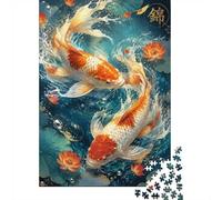 Puzzle Mini 1000 Pièces Carpe Lotus pour Adultes | 70x50cm Carton, Décoration de Chambre, Coupe Précise, Cadeau Anniversaire, Détente Esprit