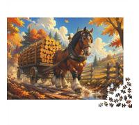 Puzzle Mini 1000 Pièces Chariot Cheval pour Adultes