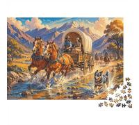 Puzzle Mini 1000 Pièces Chariot Cheval pour Adultes