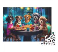 Puzzle Mini 1000 Pièces Chiens Dîner pour Adultes | 70x50cm Carton, Décoration Maison, Coupe Précise, Cadeau Réunion, Détente Esprit