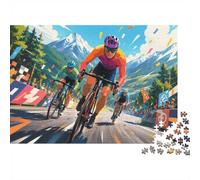 Puzzle Mini 1000 Pièces Cyclisme pour Adultes | 70x50cm Carton, Décoration Bureau, Structure Durable, Cadeau Anniversaire, Détente Esprit