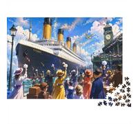 Puzzle Mini 1000 Pièces Départ Navire pour Adultes | 70x50cm Carton, Décor Bureau, Structure Durable, Cadeau Anniversaire, Détente Esprit