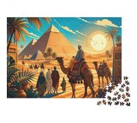 Puzzle Mini 1000 Pièces Désert Pyramide Chameau pour Adultes | 38x26cm Carton, Décor de Chambre, Coupe Précise, Cadeau Anniversaire, Détente Esprit