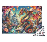 Puzzle Mini 1000 Pièces Dragon Lanterne Temple pour Adultes | 38x26cm Carton Décoration Maison Coupe Précise Cadeau Anniversaire Détente
