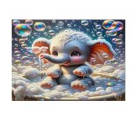 Puzzle Mini 1000 Pièces Éléphant Bulles pour Adultes | 70x50cm Carton, Décor de Chambre, Coupe Précise, Cadeau de Rassemblement, Détente d'Esprit