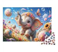 Puzzle Mini 1000 Pièces Éléphant Fleurs pour Adultes | 38x26cm Carton, Décoration de la maison, Coupe précise, Cadeau d'anniversaire, Détente mentale