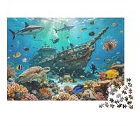 Puzzle Mini 1000 Pièces Épave sous-Marine pour Adultes | 52x38cm Carton, Décoration Maison, Coupe Précise, Cadeau Réunion, Détente Esprit