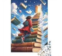 Puzzle Mini 1000 Pièces Escalier Livres pour Adultes | 38x26cm Carton, Décor Bureau, Coupe Précise, Cadeau Réunion, Détente Esprit