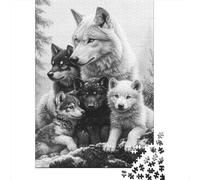 Puzzle Mini 1000 Pièces Famille de Loups pour Adultes | 70x50cm Carton Décor de Salon Coupe Précise Cadeau Anniversaire Détente Esprit
