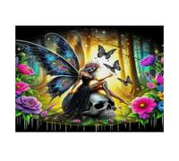 Puzzle Mini 1000 Pièces Fée Crâne Fleurs pour Adultes | 52x38cm Carton, Décoration de la Maison, Coupe Précise, Cadeau Anniversaire, Détente Esprit