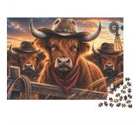 Puzzle Mini 1000 Pièces Ferme Bovins pour Adultes | 52x38cm Carton, Décor Maison, Coupe Précise, Cadeau Anniversaire, Détente Esprit