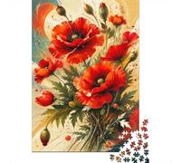 Puzzle Mini 1000 Pièces Fleur de Pavot pour Adultes | 70x50cm Carton, Décoration de chambre, Coupe précise, Cadeau de rassemblement, Formation de l'esprit