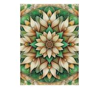 Puzzle Mini 1000 Pièces Fleur Mandala pour Adultes | 52x38cm Carton, Décor Salon, Structure Durable, Cadeau Anniversaire, Relaxation