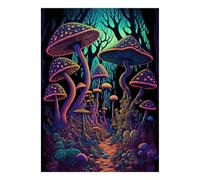 Puzzle Mini 1000 Pièces Forêt de Champignons pour Adultes | 70x50cm Papier, Décor de Chambre, Coupe Précise, Cadeau de Rassemblement, Détente