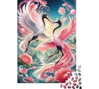 Puzzle Mini 1000 Pièces Grues Fleurs pour Adultes | 52x38cm Carton Décor de Chambre Coupe Précise Cadeau Anniversaire Détente