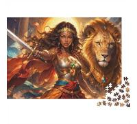 Puzzle Mini 1000 Pièces Guerrier Lion pour Adultes | 70x50cm Carton, Décoration Maison, Coupe Précise, Cadeau Réunion, Détente Esprit
