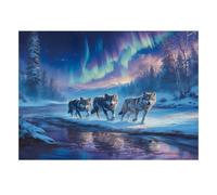 Puzzle Mini 1000 Pièces Loups Aurore pour Adultes | 70x50cm Carton, Décoration Maison, Coupe Précise, Cadeau Anniversaire, Détente Esprit