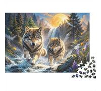 Puzzle Mini 1000 Pièces Loups Cascade pour Adultes | 38x26cm Carton, Décoration Maison, Coupe Précise, Cadeau Réunion, Détente Esprit