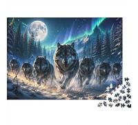 Puzzle Mini 1000 Pièces Loups Forêt Lune pour Adultes | 38x26cm Carton, Décoration Maison, Coupe Précise, Cadeau Réunion, Détente Esprit