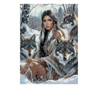 Puzzle Mini 1000 Pièces Loups Forêt Neige pour Adultes | 52x38cm Papier, Décor Maison, Coupe Précise, Cadeau Réunion, Détente Esprit