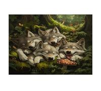 Puzzle Mini 1000 Pièces Loups Forêt pour Adultes | 70x50cm Carton, Décoration Maison, Coupe Précise, Cadeau Anniversaire, Détente Esprit