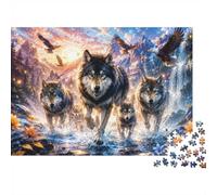 Puzzle Mini 1000 Pièces Loups Nature pour Adultes | 38x26cm Carton, Décor Maison, Coupe Précise, Cadeau Anniversaire, Détente Esprit