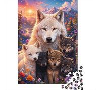 Puzzle Mini 1000 Pièces Loups pour Adultes | 52x38cm Papier, Décoration de la chambre, Coupe précise, Cadeau de rassemblement, Formation de l'esprit