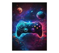 Puzzle Mini 1000 Pièces Manette Espace pour Adultes | 52x38cm Carton, Décor Bureau, Structure Durable, Cadeau Réunion, Relaxation Esprit