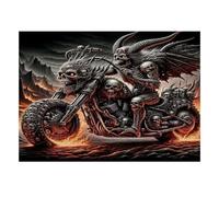 Puzzle Mini 1000 Pièces Moto Squelette pour Adultes | 52x38cm Papier, Décoration Maison, Coupe Précise, Cadeau Réunion, Détente Esprit