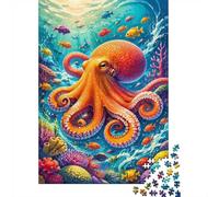 Puzzle Mini 1000 Pièces Océan Poulpe pour Adultes | 52x38cm Papier, Décoration de chambre, Coupe précise, Cadeau de rassemblement, Détente mentale