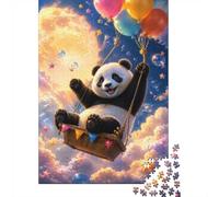 Puzzle Mini 1000 Pièces Panda Ballons pour Adultes | 38x26cm Carton Décoration Salon Coupe Précise Cadeau Anniversaire Détente Esprit