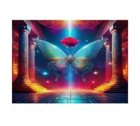 Puzzle Mini 1000 Pièces Papillon Rose Temple pour Adultes