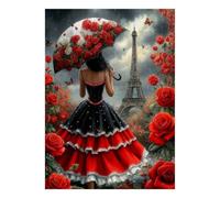 Puzzle Mini 1000 Pièces Paris Roses pour Adultes | 70x50cm Papier, Décor de chambre, Coupe précise, Cadeau de rassemblement, Détente mentale