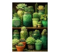 Puzzle Mini 1000 Pièces Plantes Succulentes pour Adultes | 70x50cm Carton Décor Maison Coupe Précise Cadeau Anniversaire Détente